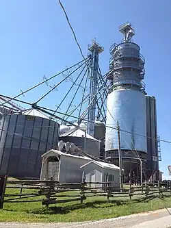 Grain storage on Kellogg Road to the west