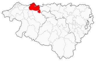 Bidache shown on a map of the modern department of Pyrénées-Atlantiques