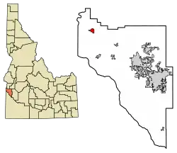 Location of Parma in Canyon County, Idaho.