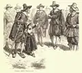 "Captain Alden Denounced", by illustrator Alfred Fredericks, in A Popular History of the United States, Vol. 2, by William Cullen Bryant, New York: Charles Scribner's Sons, 1878, p.&nbsp;463