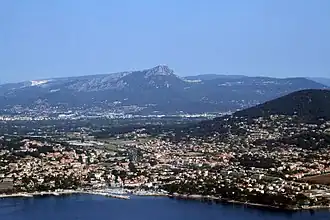 An aerial view of the town