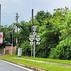 PR-196 west at PR-34 intersection in Cañabón