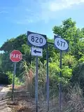 PR-678 south at PR-677 and PR-820 intersection in Maricao, Vega Alta