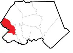 Location of Caswell Township within Pender County