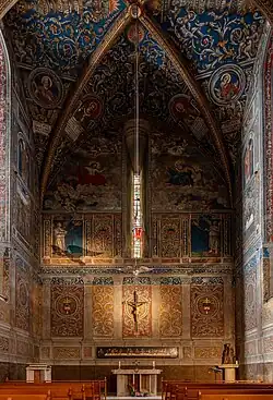 Chapel of Saint Claire, at the west end, below the "Last Judgement" Mural.