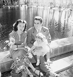 Queen Fawzia with Shah Mohammad Reza Pahlevi and their daughter, Princess Shahnaz, in Tehran during the Second World War.