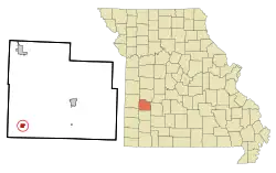 Location of Jerico Springs, Missouri