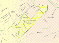 Census Bureau map of Victory Gardens, New Jersey