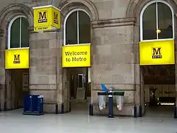 Entrance from inside Newcastle Central station