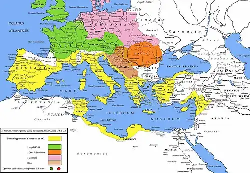 The Roman Republic and its neighbours in 58 BC