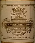 Detail of a Château Filhot 1970 label