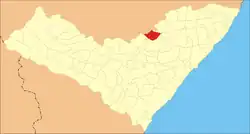 Location of Chã Preta in Alagoas
