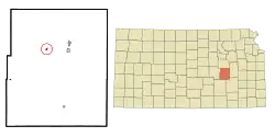 Location within Chase County and Kansas