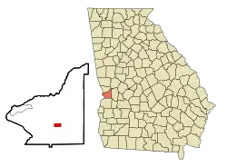 Location of pre-consolidation boundary in Chattahoochee County and the state of Georgia