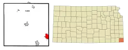 Location within Cherokee County and Kansas