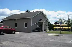 Borough hall and keystone marker