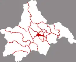 Location of Qingyang in Chengdu