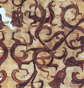 Image 62Detail of Chinese silk from the 4th century BCE. The characteristic trade of silk through the Silk Road connected various regions from China, India, Central Asia, and the Middle East to Europe and Africa. (from History of Asia)