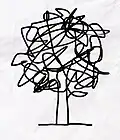 Drawing of a tree with disorderly crown.