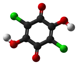 Ball-and-stick model of chloranilic acid