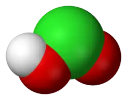 Molecular structure of chlorous acid.