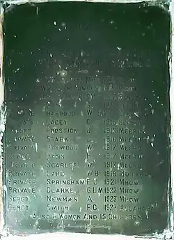 One of the Hussars units installed this plaque. The details of the exact unit are faded with time.