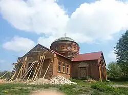 Church of the Epiphany during restoration in Molodova