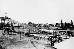 Chutes Park with a portion of the baseball park visible, upper right