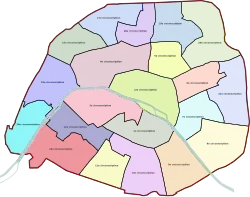 Map of Paris Constituencies, 1988-2007 elections