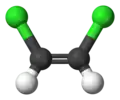 Ball-and-stick model of cis-1,2-dichloroethene