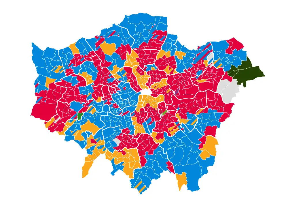 2002 London local elections results map