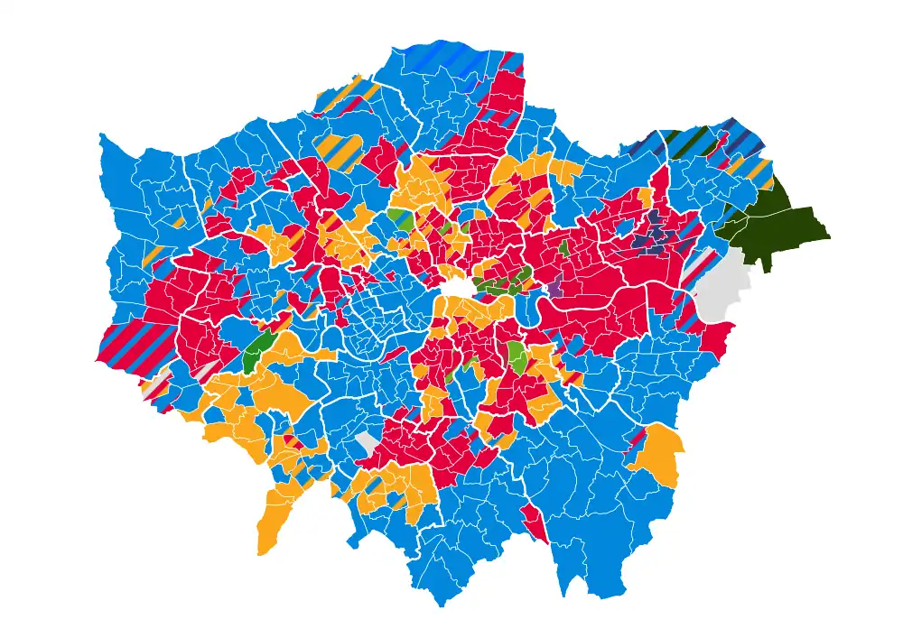 2006 London local elections results map