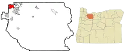 Location in Oregon