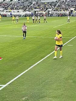 Club América Femenil playing against national rivals Chivas at BMO Stadium in Los Angeles