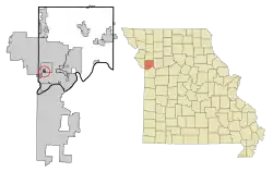 Location of Oakwood, Missouri