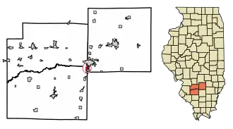 Location in Clinton County, Illinois
