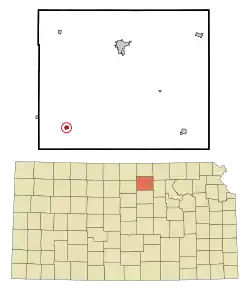 Location within Cloud County and Kansas