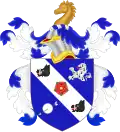 Webster's heraldic achievement. For a full description including blazon, see the image description page.