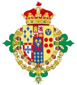 Coat of Arms of Prince Alfonso of the Two-Sicilies as Infante of Spain (1907-1960)