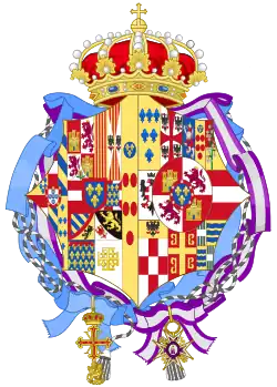 Coat of arms used as Dowager Duchess (1964–2017)