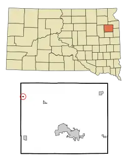 Location in Codington County and the state of South Dakota
