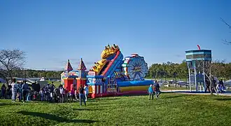 Inflatable at the College Park day with the airport in the background