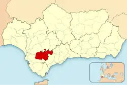 Location of Sierra de Cádiz in Andalusia, Spain