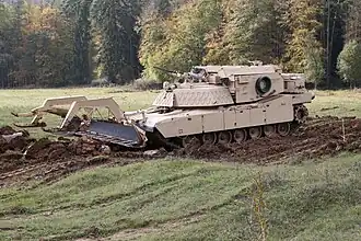 A US Army M1150 assault breacher vehicle during an exercise in 2014