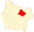 Map of the Curacautín commune in the Araucanía Region