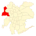 Map of Pudahuel commune within Greater Santiago