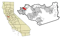 Location of Pinole within California