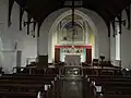 Altar Corpus Christi Church, Lisdoonvarna. Note the railing, removed in most churches.