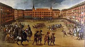 Fiestas en la Plaza Mayor de Madrid, by Juan de la Corte.