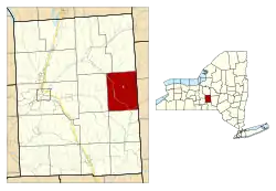 Location within Cortland County and New York